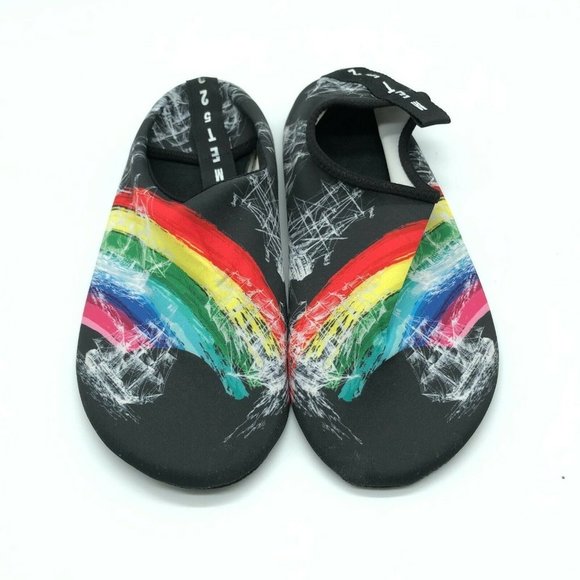 Met 520 Womens Water Shoes Slip On Fabric Rainbow Ship Black 40/41 US 8/9 - Picture 2 of 5